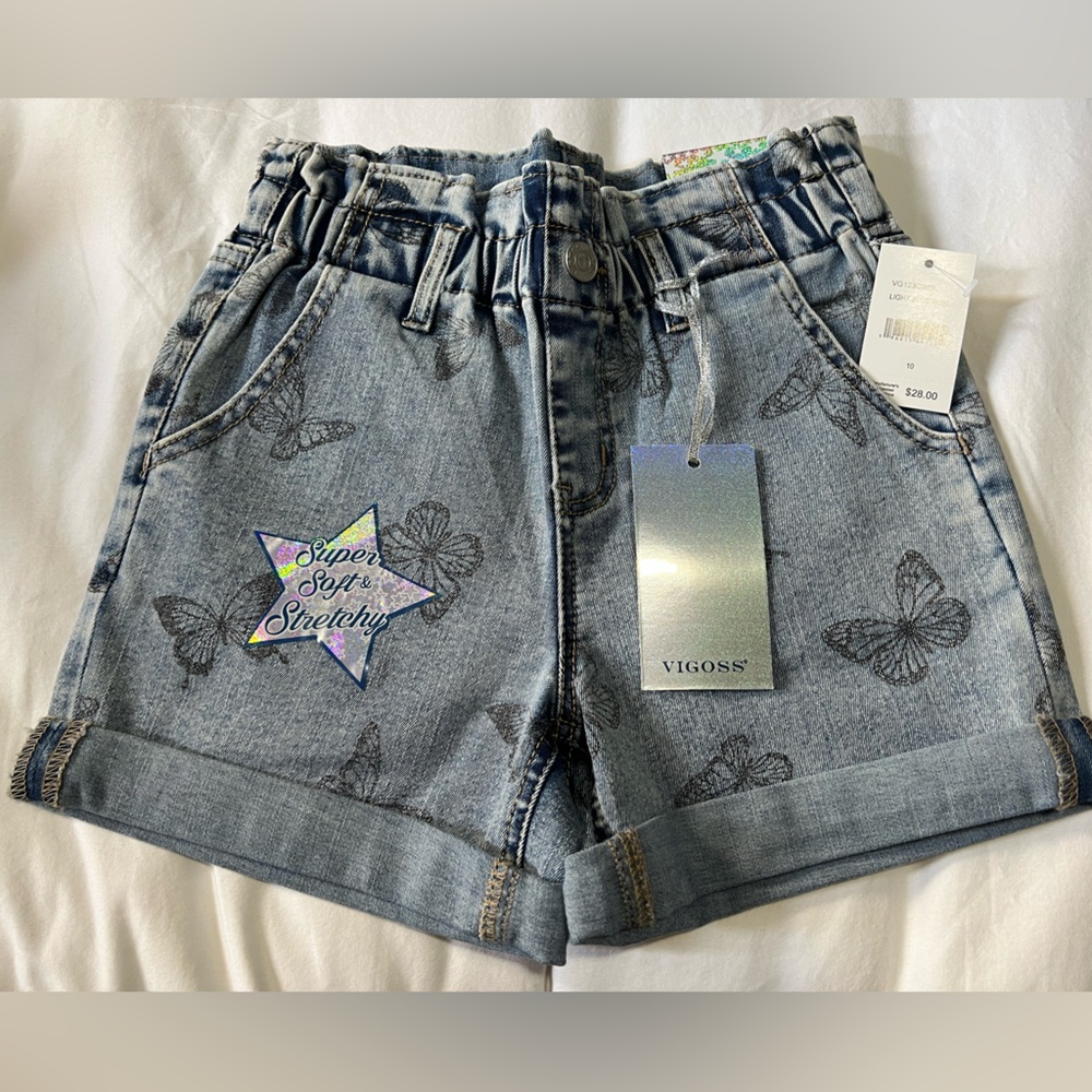 Vigoss Stretch Denim Butterfly Shorts NWT